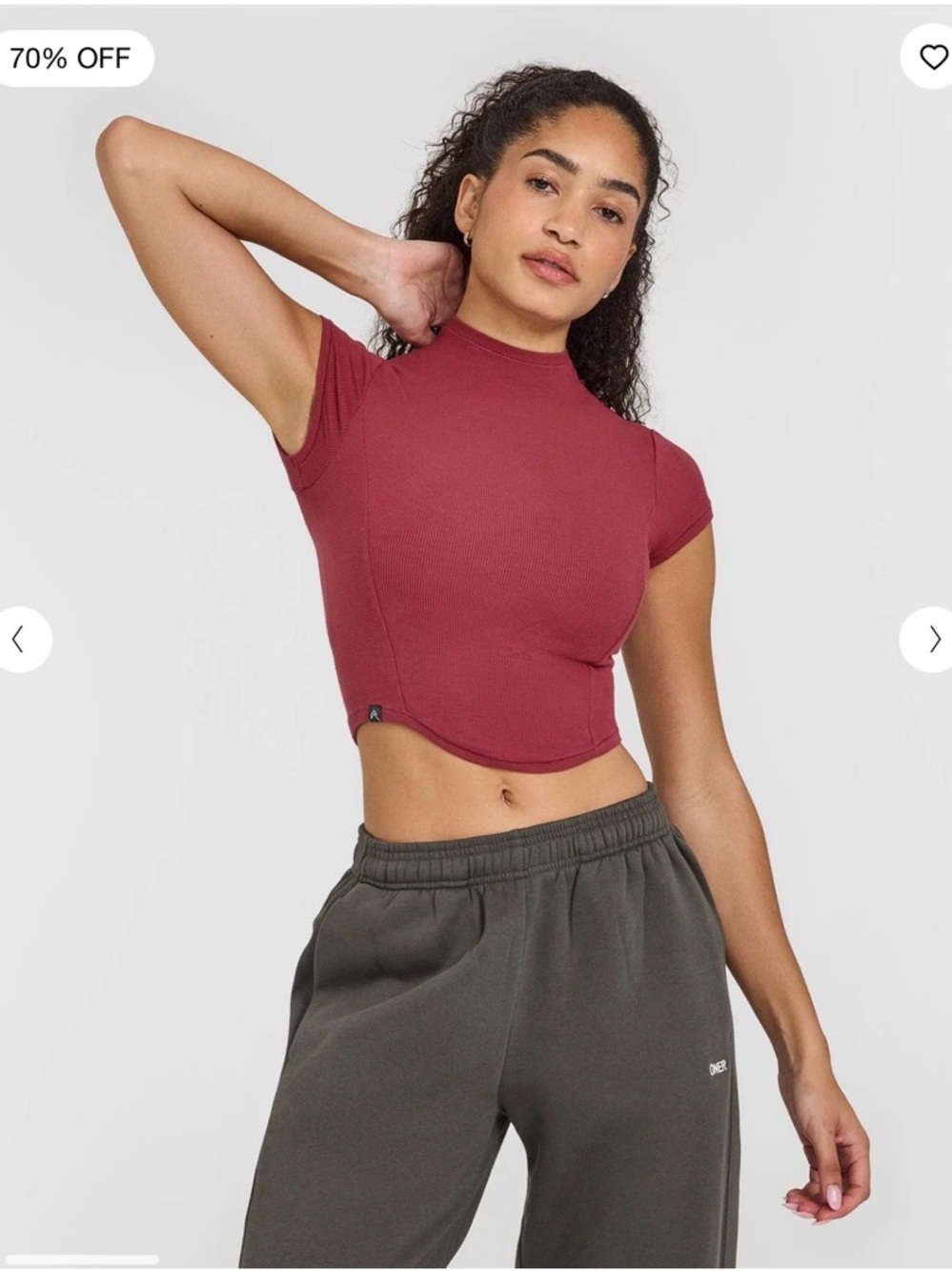 NWT Oner Active Mellow Rib Mock-Neck Burnt Cherry Red/ S